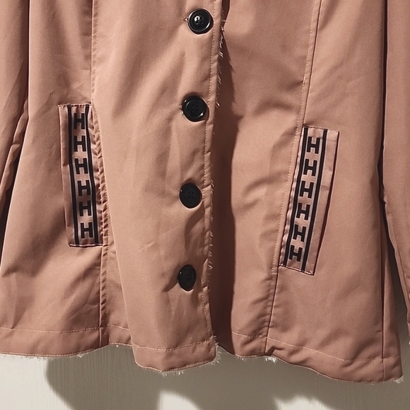 Soft fleece lined rose pink winter jacket - Picture 4 of 7